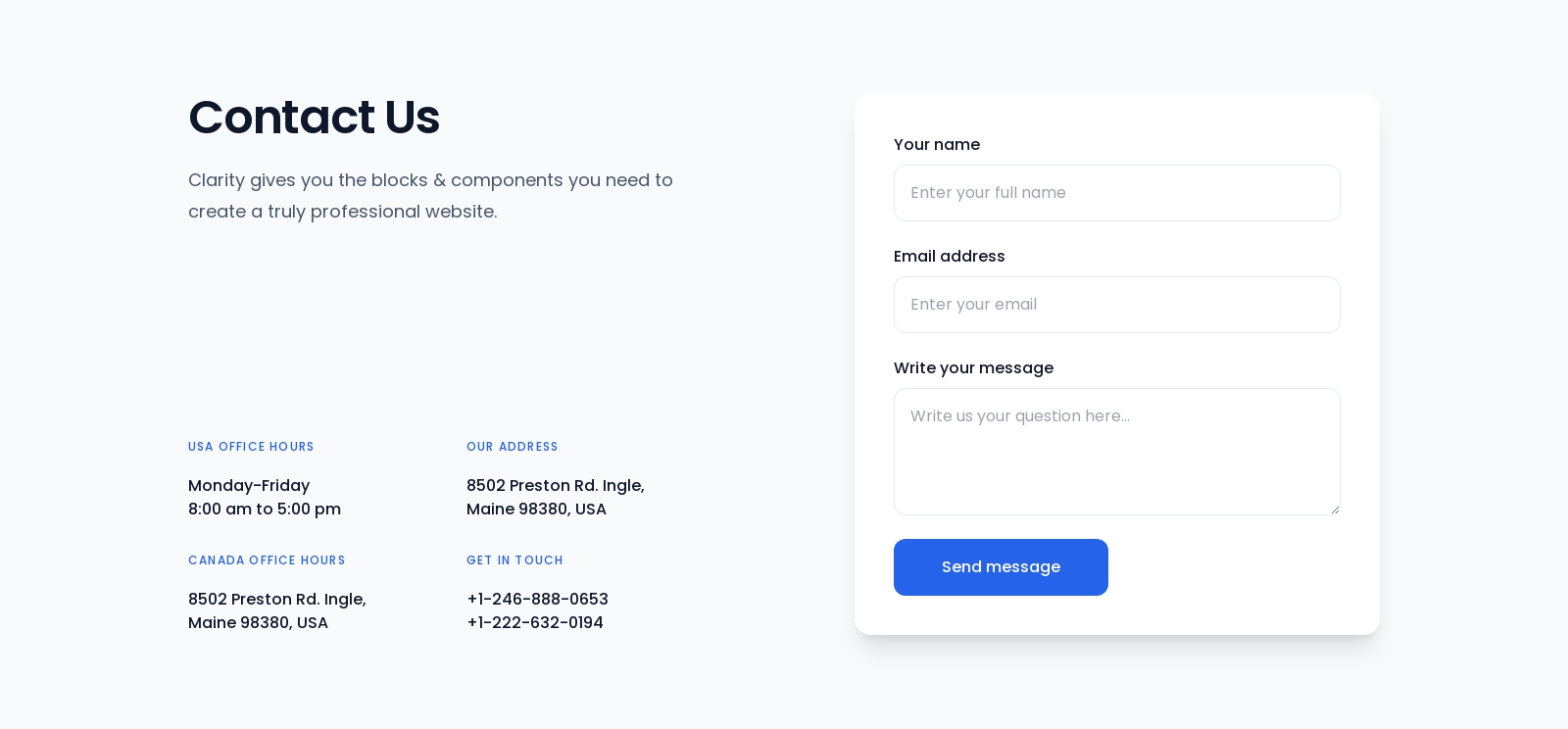 Contact component screenshot
