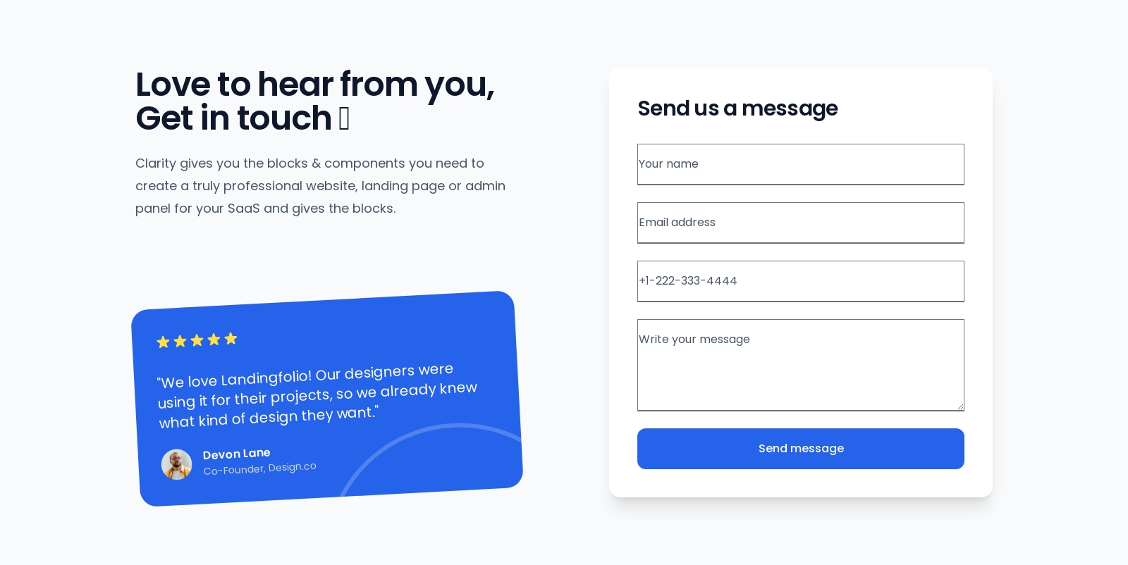 Contact component screenshot