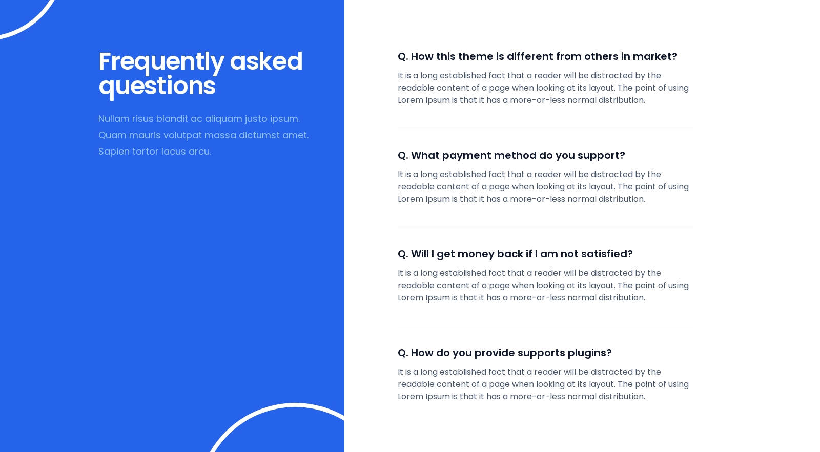 Faq component screenshot