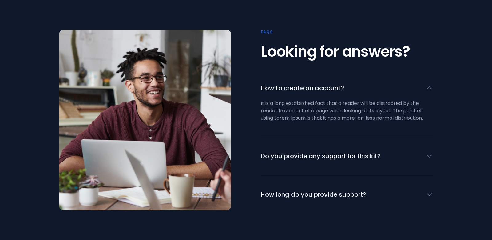 Faq component screenshot