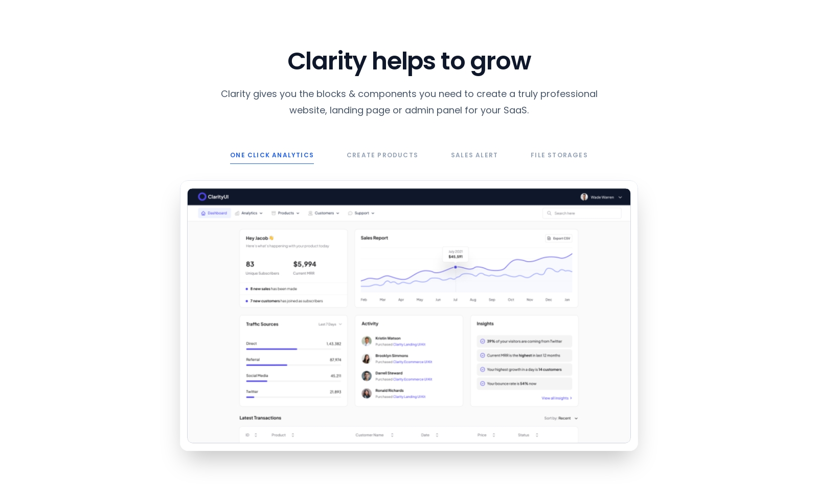 Feature component screenshot