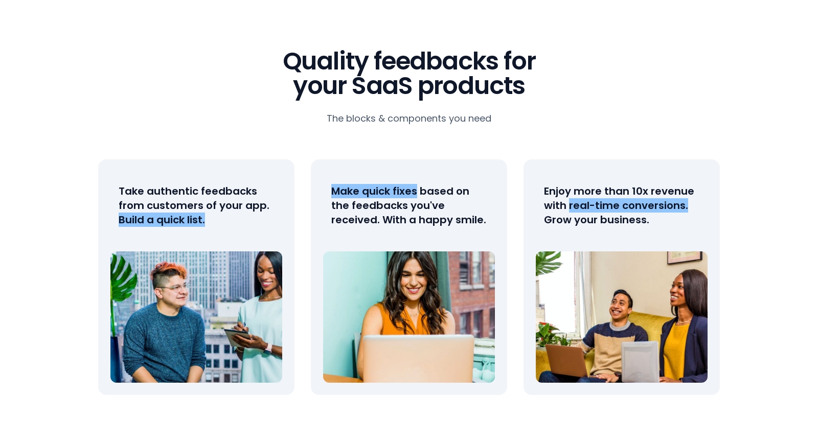 Feature component screenshot