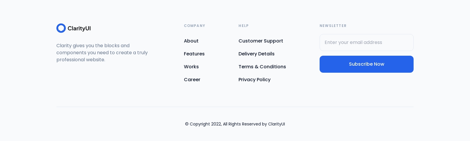 Footer component screenshot