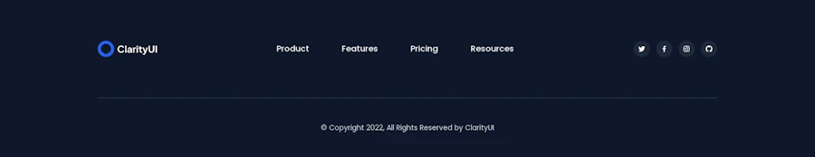 Footer component screenshot