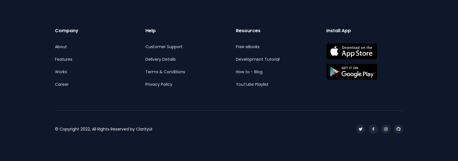 Footer component screenshot