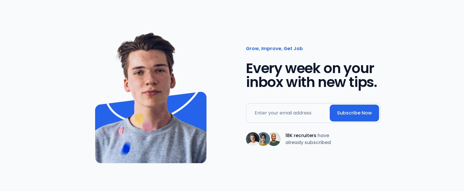 Newsletter component screenshot
