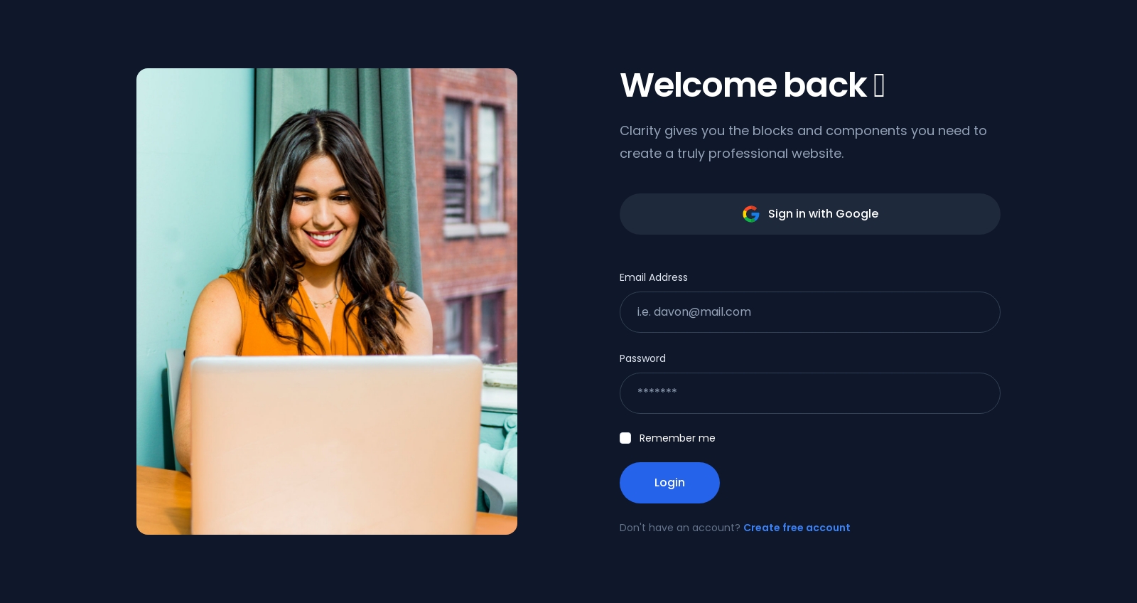 Signin component screenshot