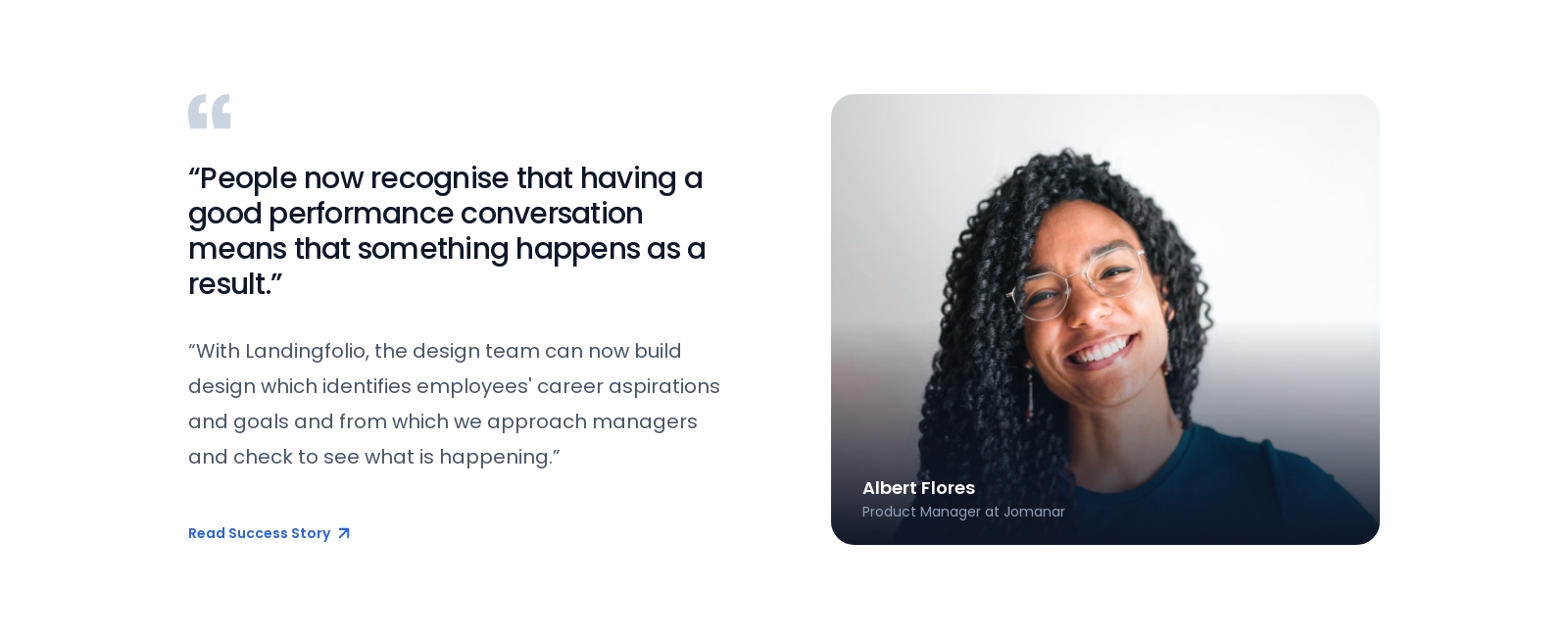 Testimonial component screenshot