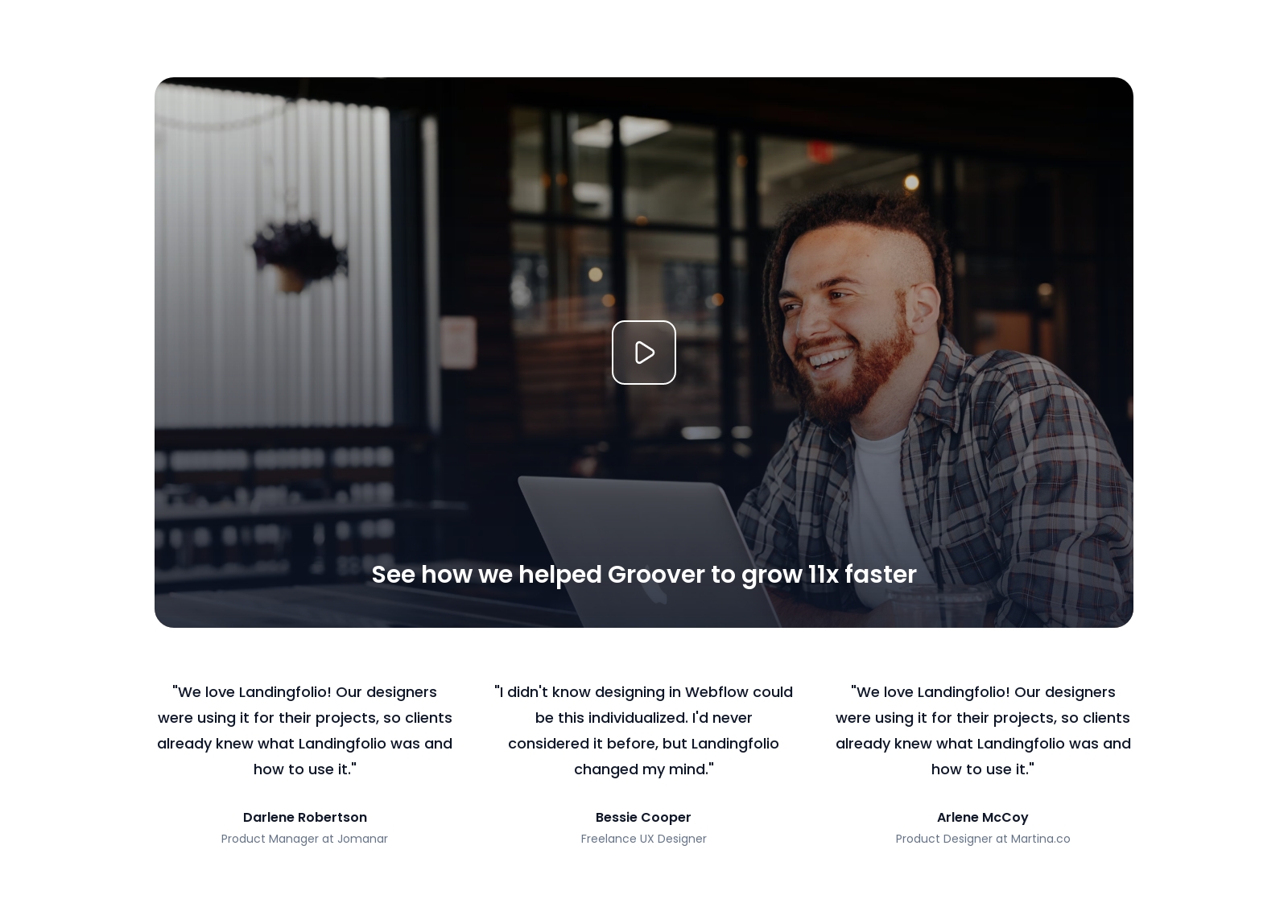 Testimonial component screenshot
