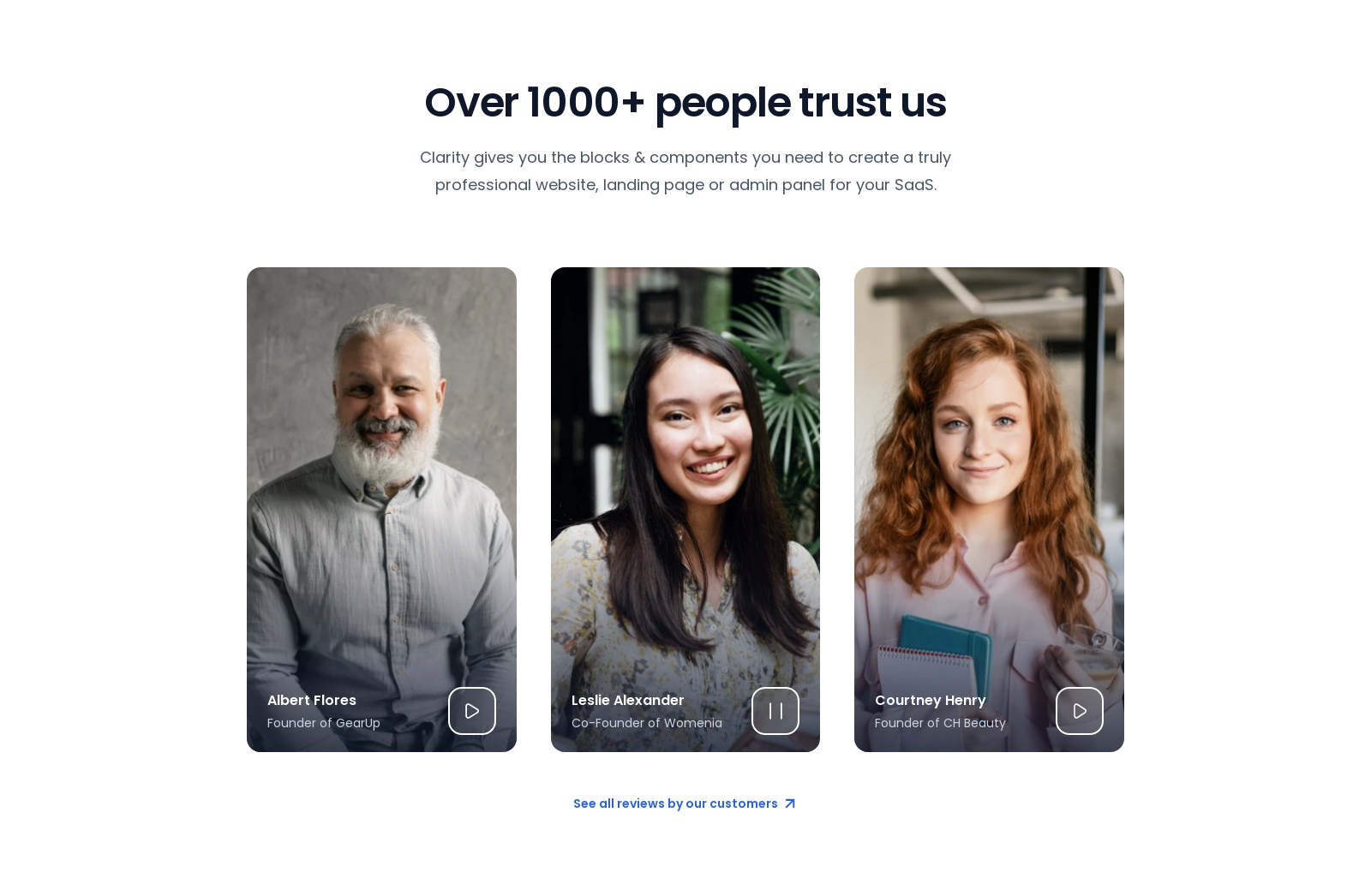 Testimonial component screenshot